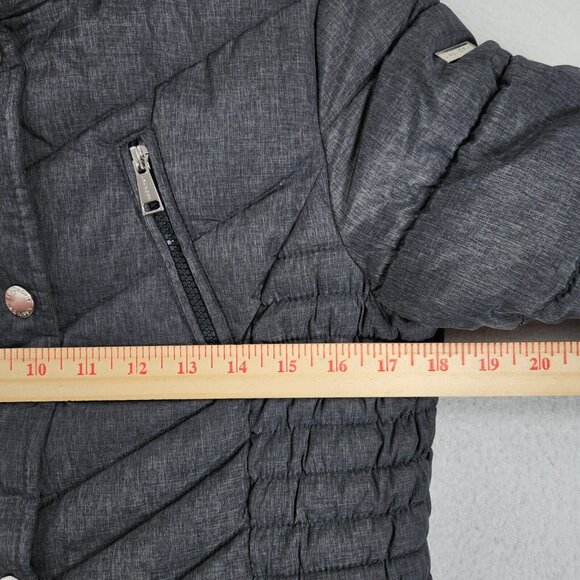Laundry by Shelli Segal Coat Womens Small Gray Quilted Puffer Parka Full Zip - Picture 5 of 13